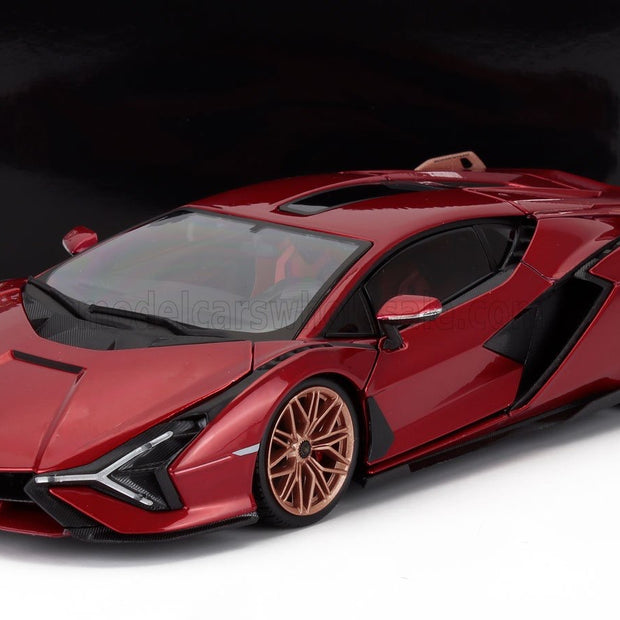 Lamborghini Sian Rød - Modellbil 1:18